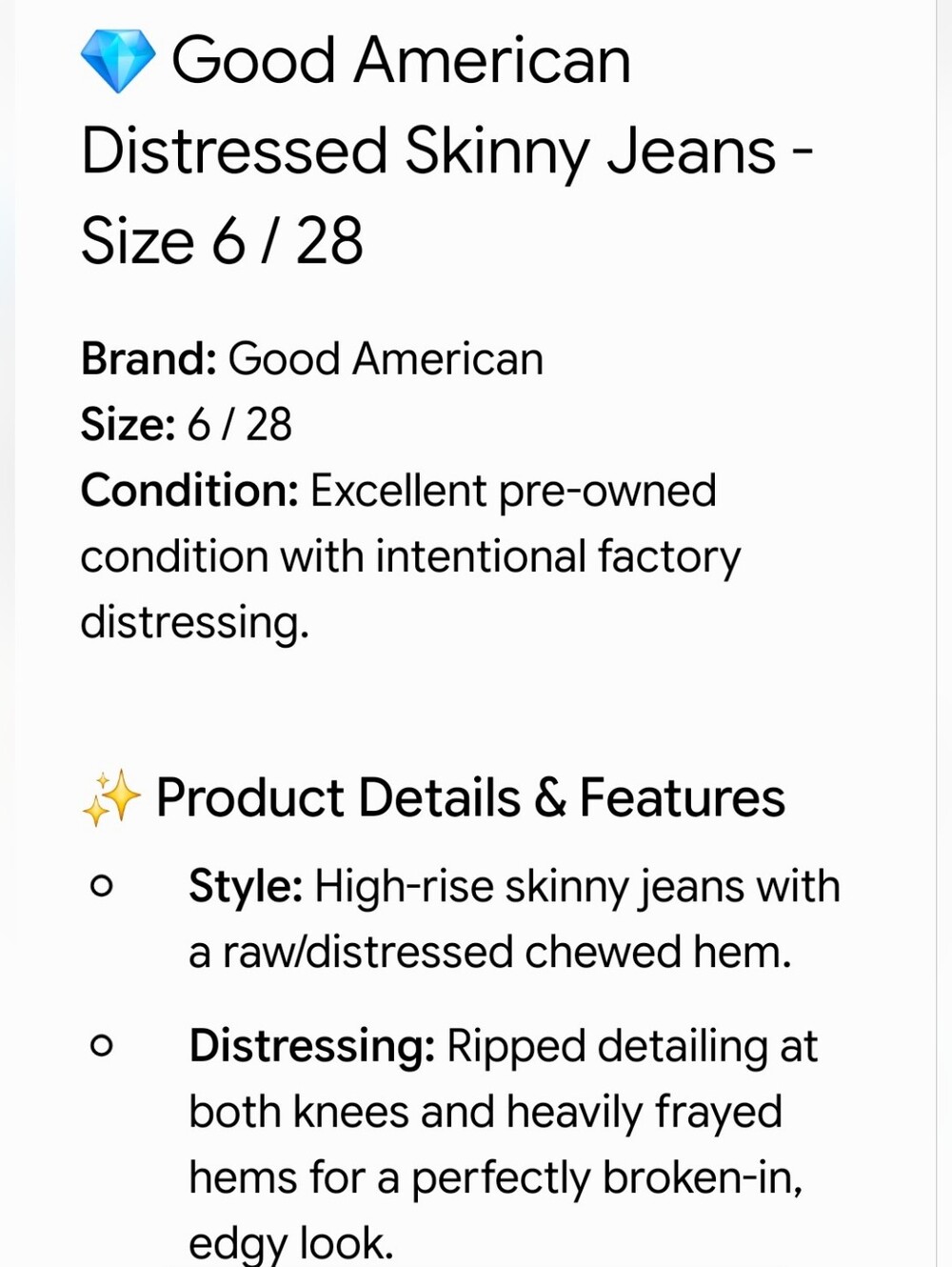Good American Good Waist High-Rise Distressed Skinny Crop Jeans - Blue, 6 / 28 - Picture 10 of 13
